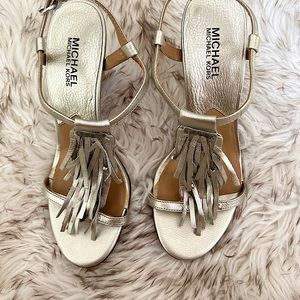 Michael Kors Silver Fringe Sandal
